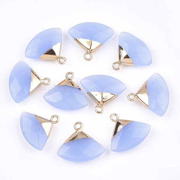 Electroplate Natural White Jade Pendants