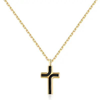 Brosway BBC08 Timeless Gold Plated Cross Necklace