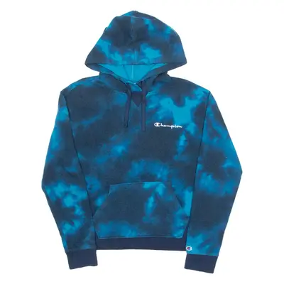 CHAMPION Tie-Dye Womens Blue Hoodie M