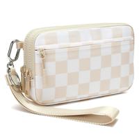 Wristlet wallets for women Nylon Quilted Wallet with 4 Zippers,Travel Credit Card,Holder Cell Phone Organizer,coin purse