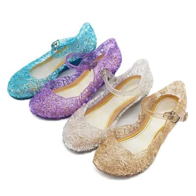 Girl’s Princess Shoes Jelly Sandals Toddler Cosplay Dancing Show Mary Janes