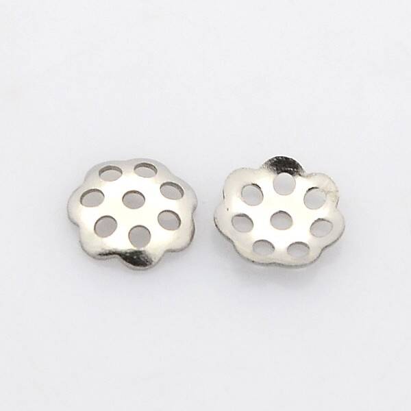 Tarnish Resistant Filigree Multi-Petal 304 Stainless Steel Bead Caps