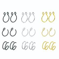 6PCS Handmade Stainless Steel Nose Cuff, U-shaped Fake NoseRings, Double-Layered Earrings，For Both Men and Women  Adjustabl...