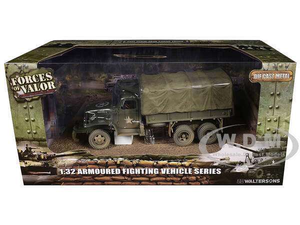 GMC CCKW-353B Cargo Truck with Cover 1st Infantry Division Weymouth England World War II (1944) United States Army with Figur...