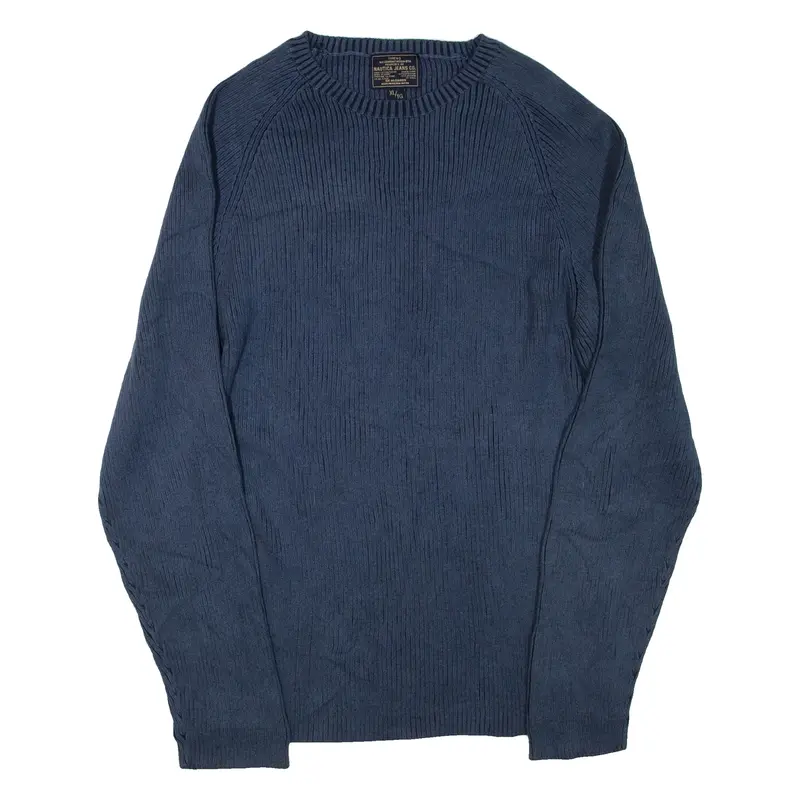 NAUTICA Mens Heavy Knit Jumper Blue Chunky Knit XL
