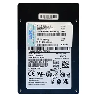 2XA240-039 Seagate Nytro 3332 Series 7.68TB 3D Triple-Level Cell SAS 12Gb/s Scaled Endurance (RoHS) 2.5-Inch Solid State Driv...