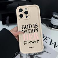 God is within her Phone Case for iPhone 16 15 14 Pro Max 13 12 11 XR XS Plus E Shockproof Drop Protection Rugged Durable Sili...