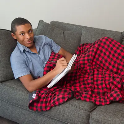 Big Red Flannel Weighted Blanket