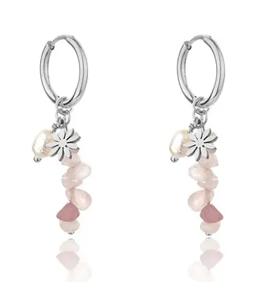 Emily Westwood Bellissimi Orecchini Rotondi In Acciaio 2 In 1 Norah Ewe23054S
