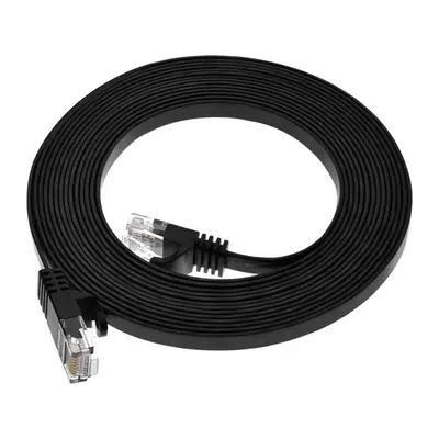 40886 Monoprice Cat6 Ethernet Patch Cable FLEXboot Flat Snagless RJ45 550MHz UTP Pure Bare Copper 30AWG 14ft Black