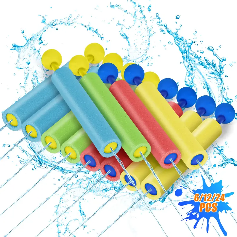 Lehoo Castle Water Shooter 6pcs/12pcs/24pcs, Water Blaster Set, Squirt Guns, Swimming Pool Outdoor Toys, Beach Summer Party G...