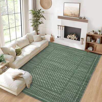 Garvee Large Area Rug 10x13 - Modern Geometric, Non-Slip, Washable, Soft Low Pile Polyester - Stain Resistant, Bedroom Living...