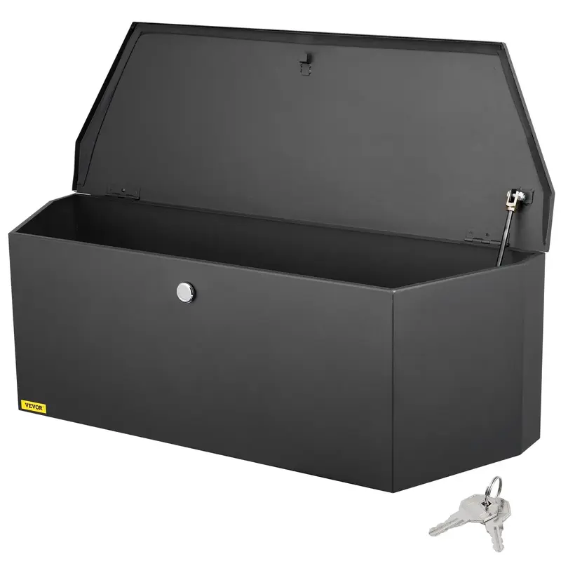 VEVOR Trailer Tongue Box, Carbon Steel Tongue Box Tool Chest, Heavy Duty Trailer Box Storage with Lock and Keys, Utility Trai...
