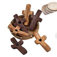 Wooden Cross, Religious Gift, 2pcs/4pcs/6pcs/8pcs Olivewood Cross, Religious Decor Oraments, Room Decor, Living Room, Tree, ...