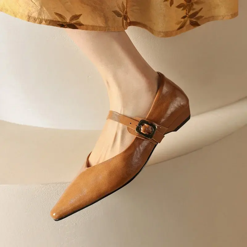 CHIKO Anik Pointy Toe Block Heels Mary Jane Shoes