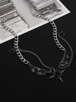Punk Style Wing Star Design Pendant Necklace, Street Trendy Charm Necklace for Party, Daily Decor, Trendy All-match & Exquisi...
