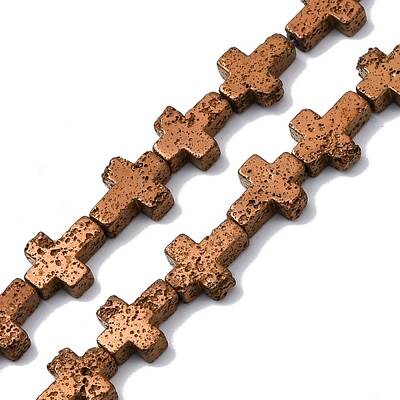 Electroplated Natural Lava Rock Beads Strands