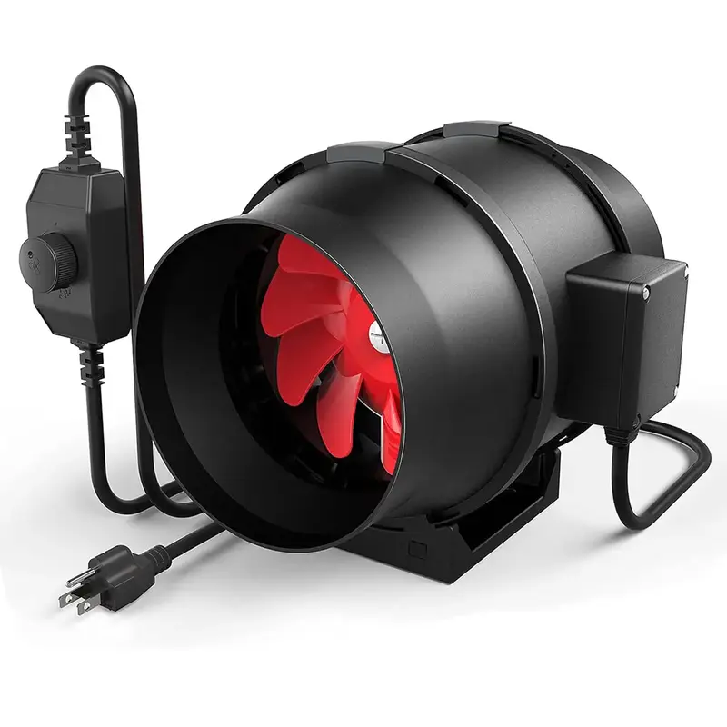 Exhaust Inline Duct Fan with Variable Speed Controller HVAC Blower for Indoor Grow Tents Garden Ventilation
