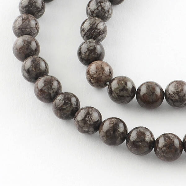 Round Natural Red Snowflake Obsidian Beads Strands
