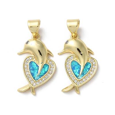 Brass Micro Pave Clear Cubic Zirconia Pendants