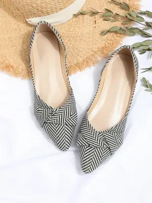 Women's Fashionable Bow Decorated Slip on Flats, Casual Comfortable Pointed Toe Flat Shoes for Summer, Lightweight Breathable...