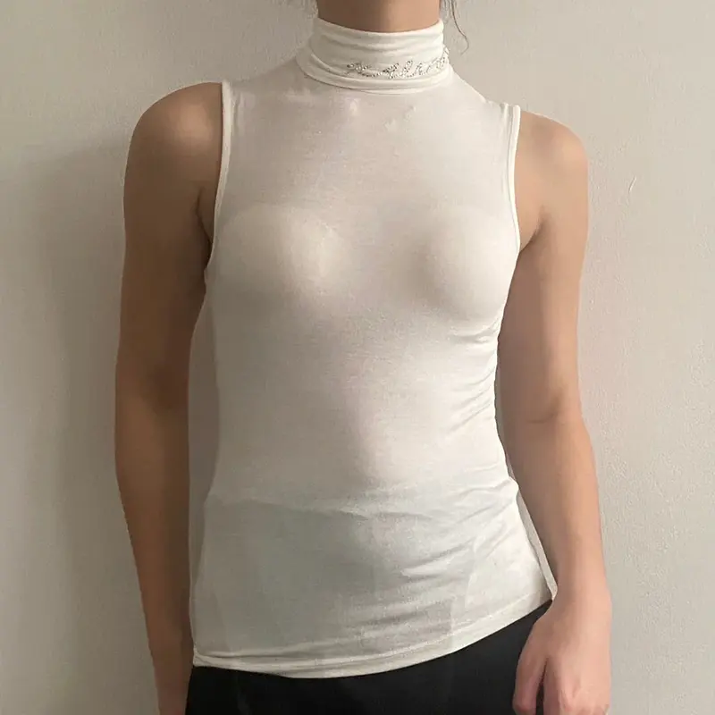 Unbranded Rollneck - Small White Viscose Blend