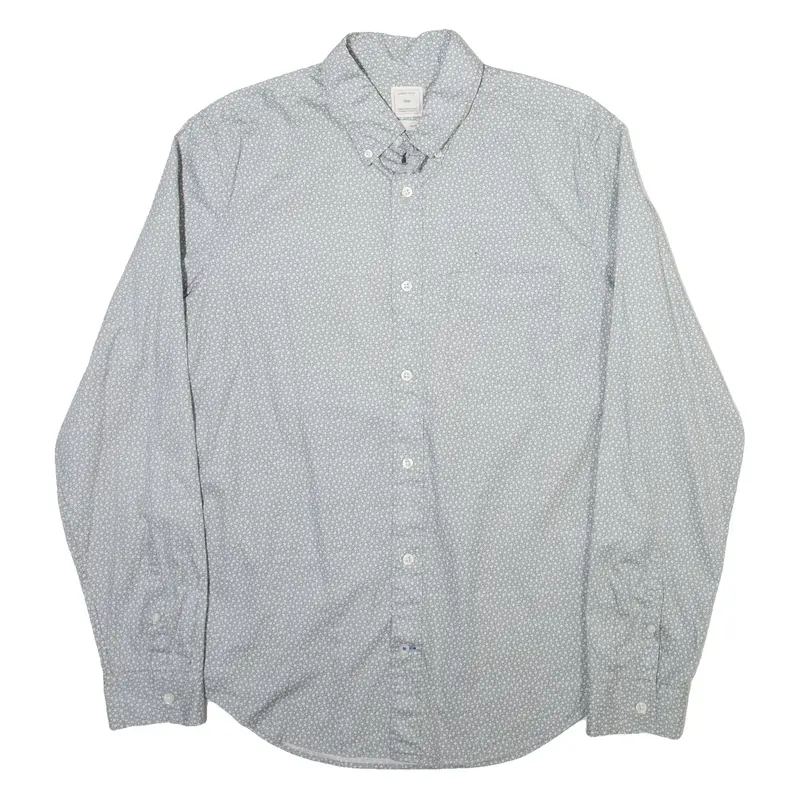 GAP Mens Shirt Grey Floral Long Sleeve M