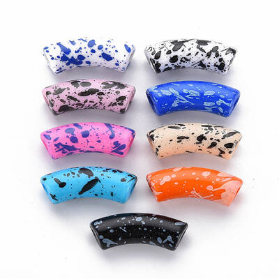 Opaque Spray Painted Acrylic Beads