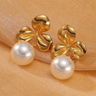 304 Stainless Steel ABS pearl Stud Earrings