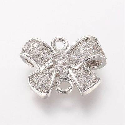 Brass Micro Pave Cubic Zirconia Links