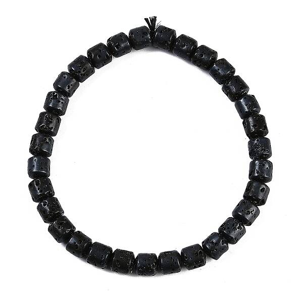 Natural Lava Rock Beaded Stretch Bracelets for Men Women