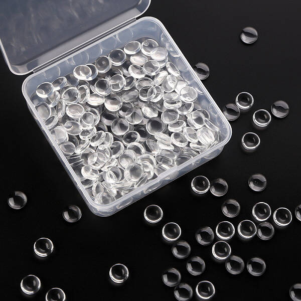 200Pcs Transparent Glass Cabochons
