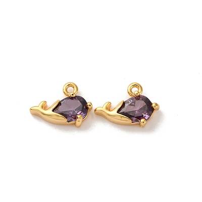 Brass Micro Pave Cubic Zirconia Pendants