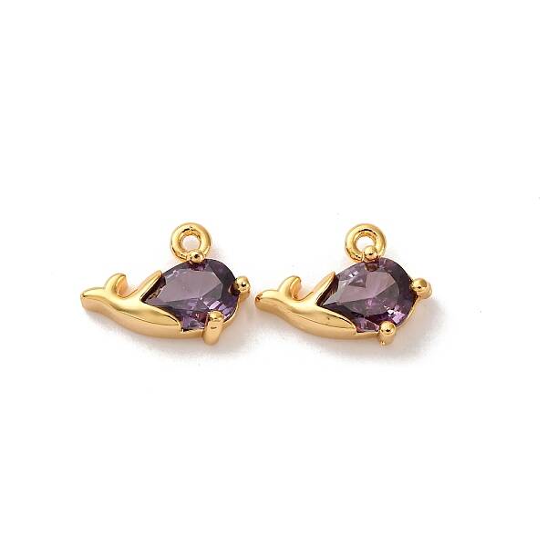 Brass Micro Pave Cubic Zirconia Pendants
