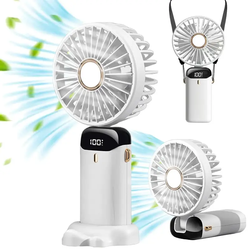 Portable Handheld Fan, 1 Count 5-speed Adjustable USB Rechargeable Mini Table Fan, Mini Portable Handheld Fan, Mini Fan for H...