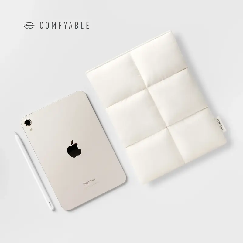 Comfyable 7-8 Inch Puffy Tablet Sleeve Compatible for iPad Mini 7 2024 A17 Pro, Mini 6 2021 A15, Quilted Puffer Tablet Carryi...