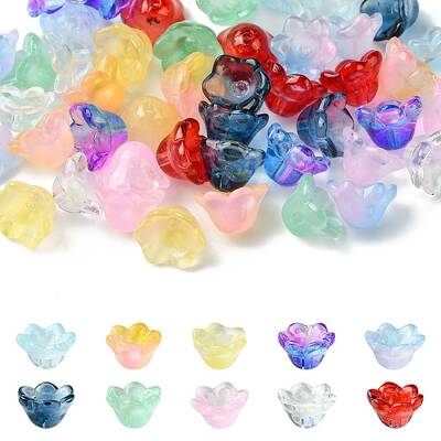 10 Colors Glass Bead Caps