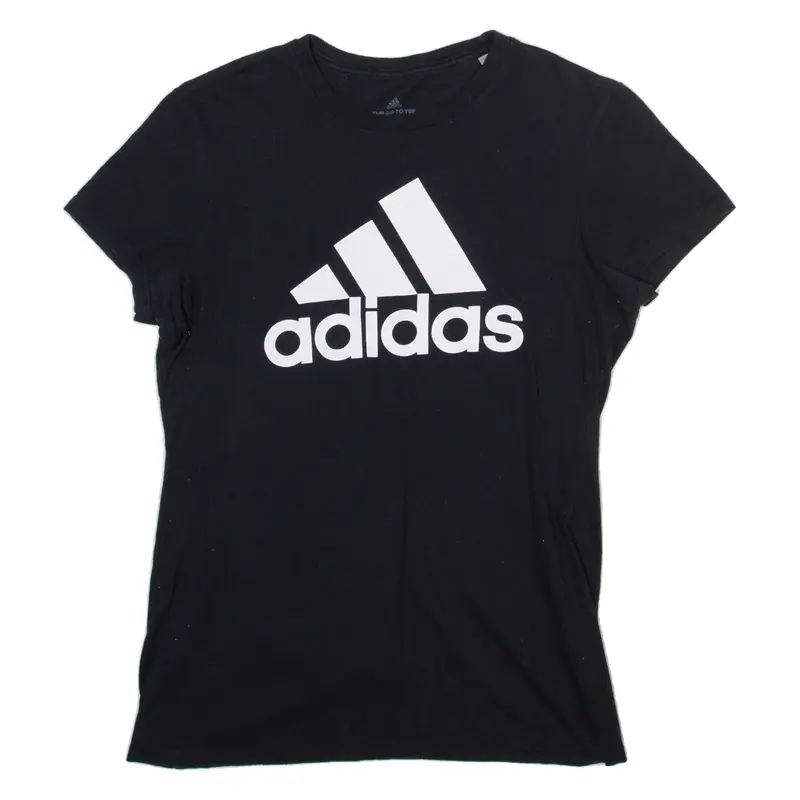 ADIDAS Womens T-Shirt Black Crew Neck M