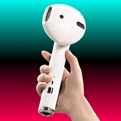 Wireless Earphone Shape Speaker, USB Charging Support Microphone FM Radio TF Card Wireless Loudspeaker, Portable Speaker