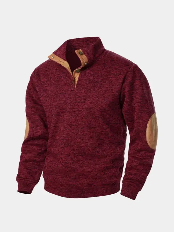 Men's Heritage Elbow Patch High Collar Pullover S-3XL — Cross & Crown
