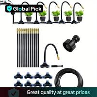Drip Irrigation Kit, Automatic Watering System with Rotating Brass Spray Head, Garden Sprinkling Tool Set for Balcony, Rainfo...