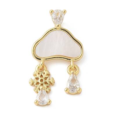 Brass Micro Pave Cubic Zirconia Pendants