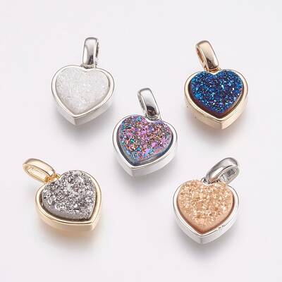 Natural Druzy Agate Pendants