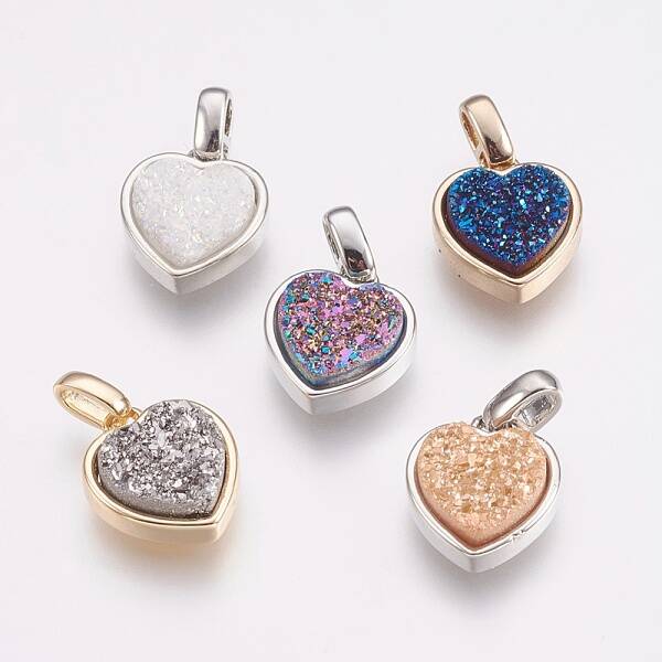 Natural Druzy Agate Pendants