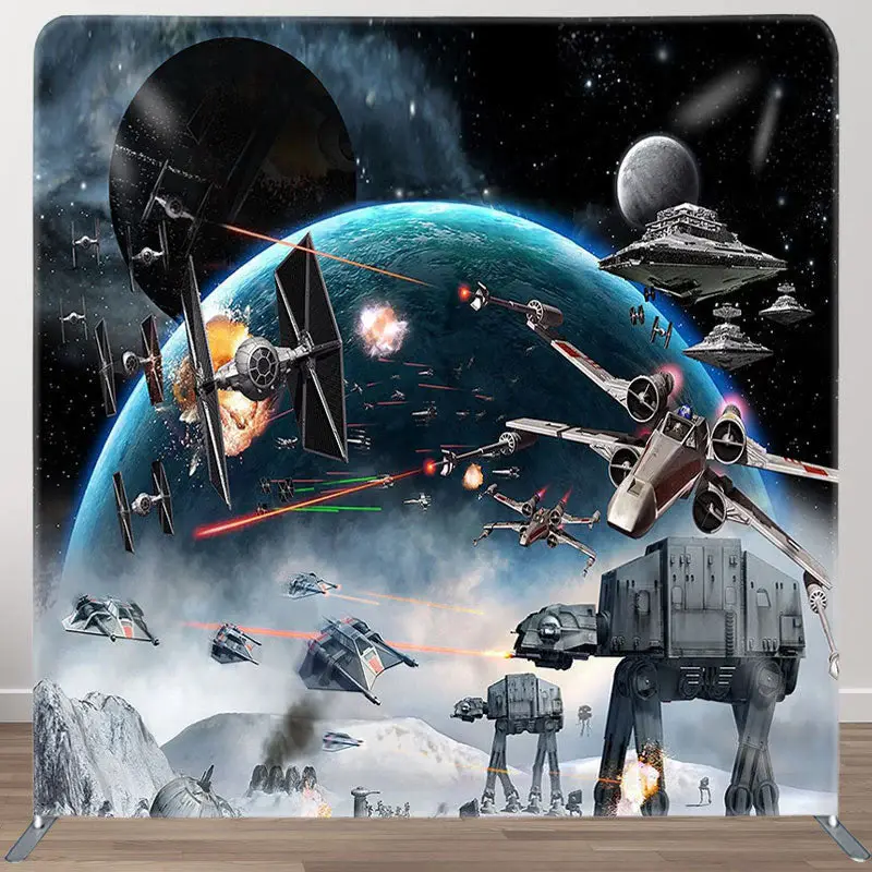 Aperturee Universe Alien Wars Fabric Backdrop Cover for Birthday - Aperturee