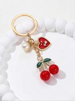 Cute Cherry Design Keychain, Fashionable Keychain for Women & Girls, Trendy All-match & Exquisite Keychain for Birthday Gift