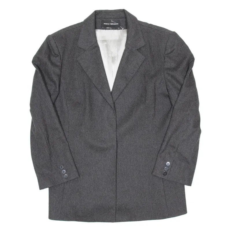 PACO RABANNE Womens Blazer Jacket Grey Wool M