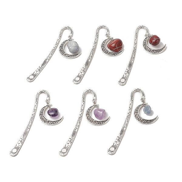 Mixed Natural Gemstone Moon Bookmarks