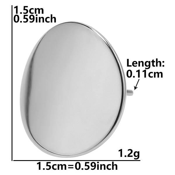 304 Stainless Steel Oval Stud Earrings for Women