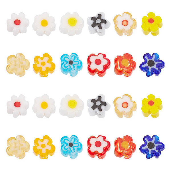 360Pcs 12 Colors Handmade Millefiori Glass Beads